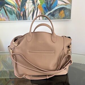Mina Bae Satchel with Detachable Strap - Emmy Midi - Vegan Leather - Sand
